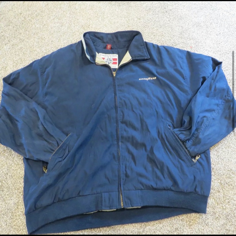 Vintage Goodyear Swingster Jacket size 2XL dark blue nautical
